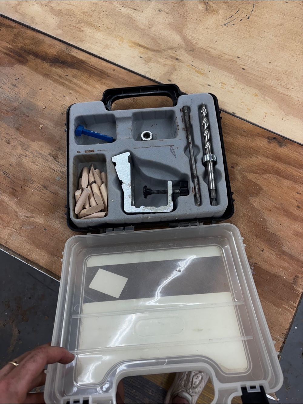 Clear Plastic Tool Organizer Case with Gray Insert